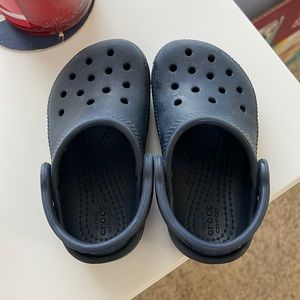 Navy blue toddler Crocs